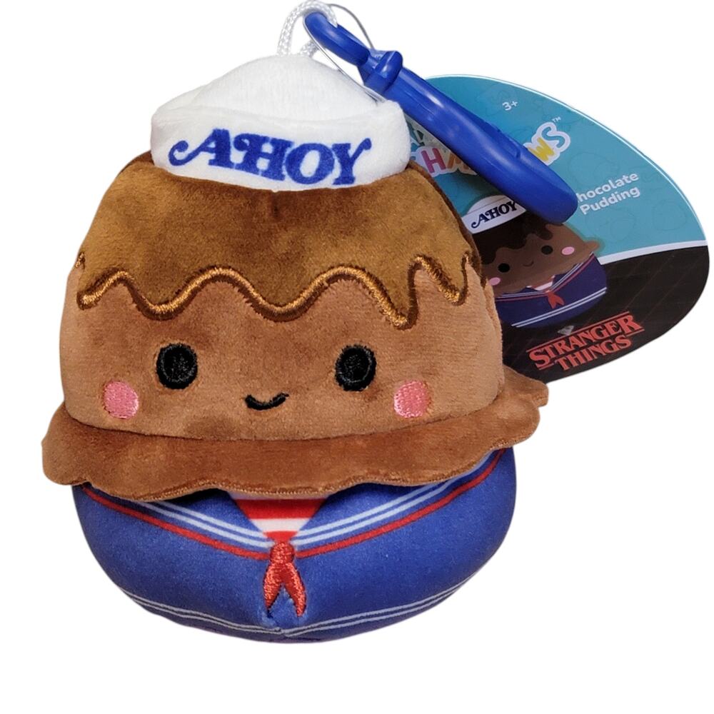 Squishmallows Chocolate Pudding Clip On Plush 4"‎ Stranger Things Backpack Bag